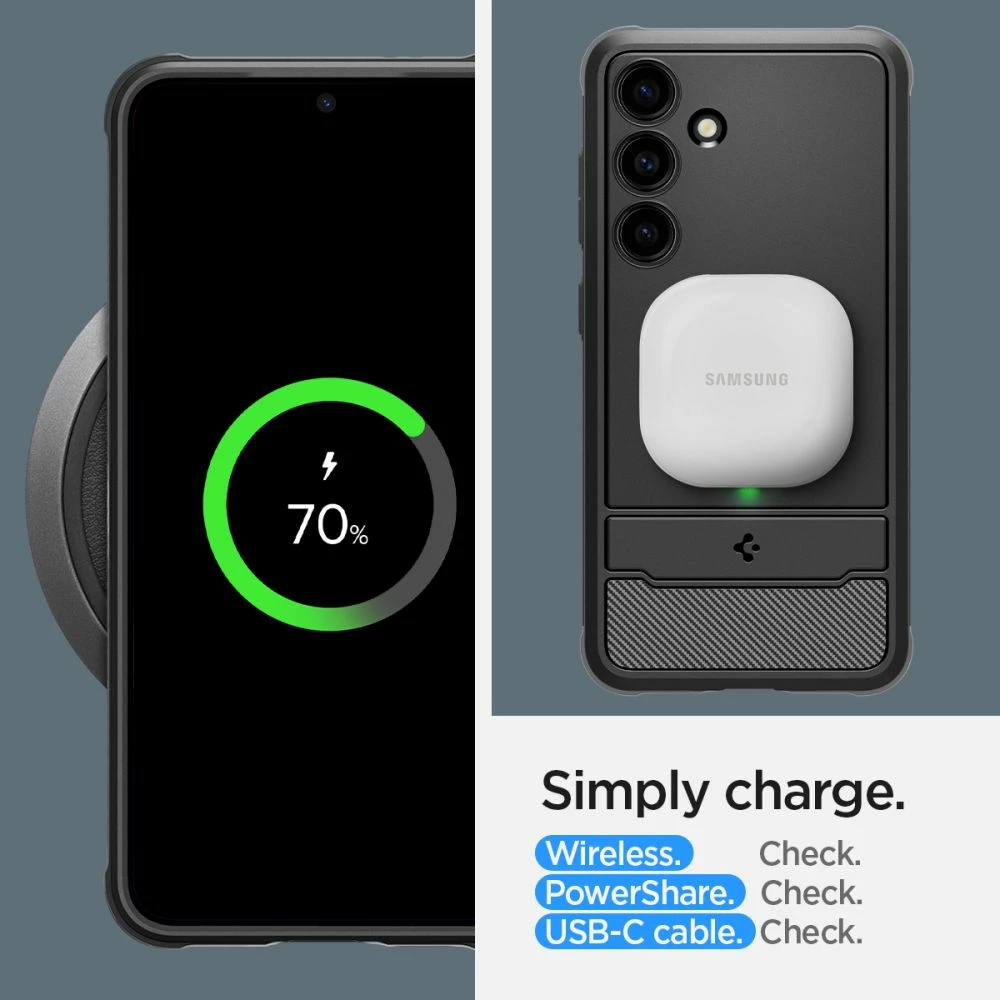 Mbështjellës Spigen Rugged Armor për Samsung Galaxy S24, Matte Black