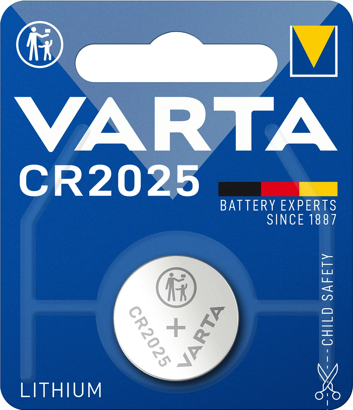 Bateri VARTA CR2025, litium 3V, buton/monedhë, metalike