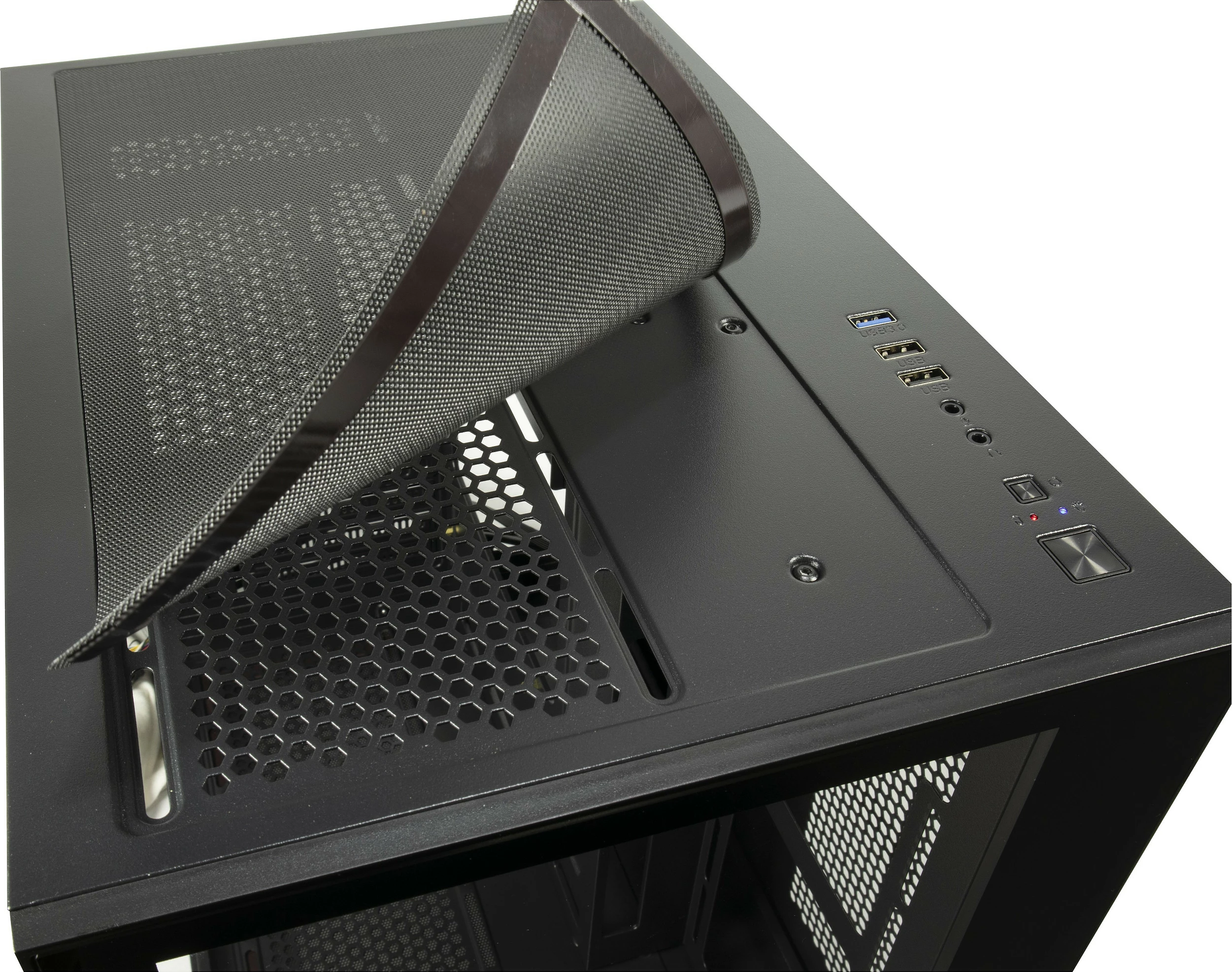 Kasë Inter-Tech C-501 Aspect, Midi Tower, micro ATX/Mini-ITX, xham i temperuar, e zezë
