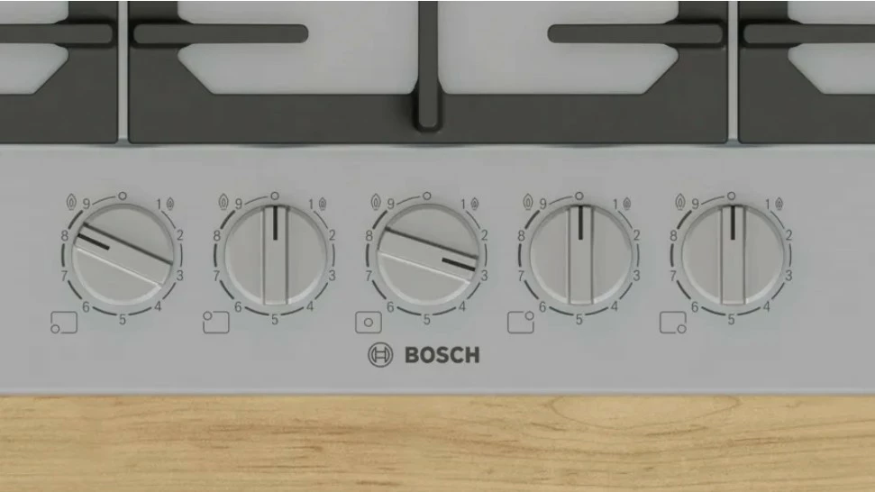 Sobë me gaz Bosch PCQ7A5I90, 75 cm, inox, 5 zona