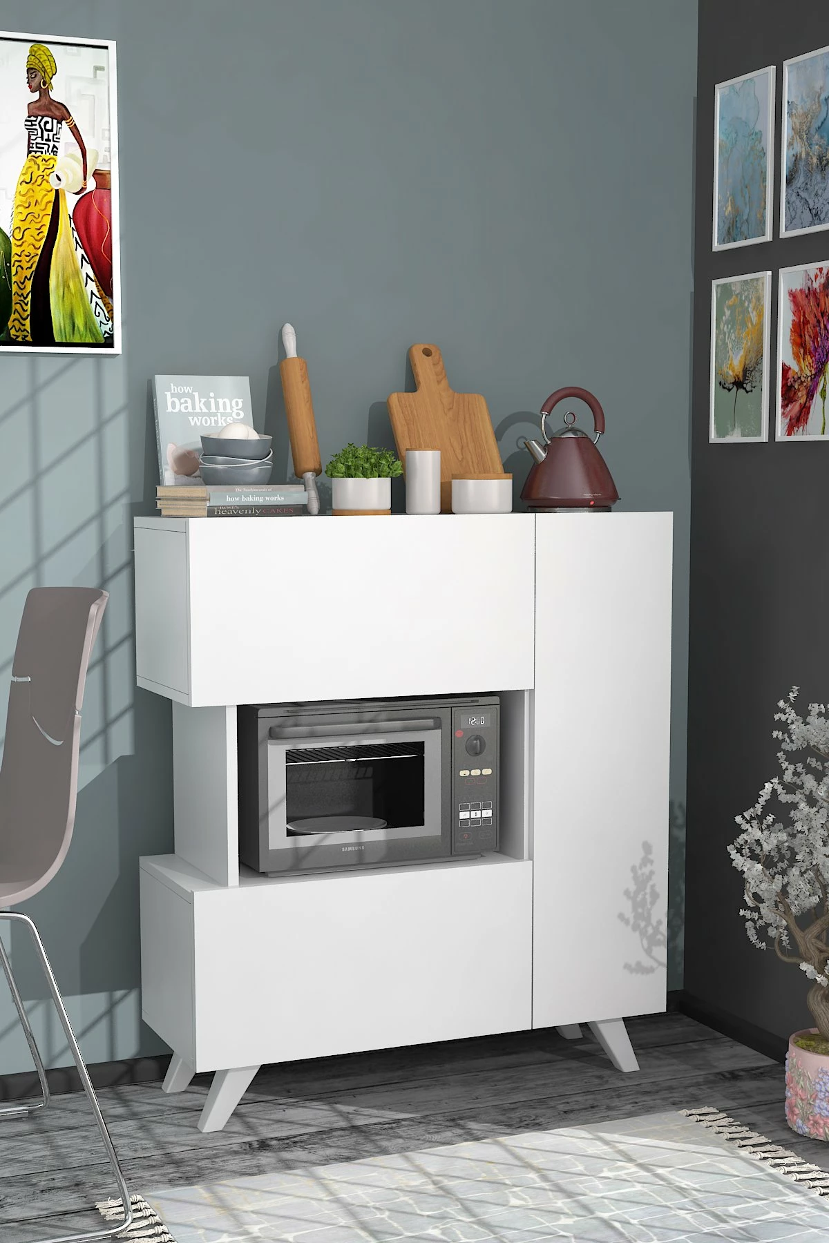 Dollap multifunksional Hanah Home, Bambi, i bardhë