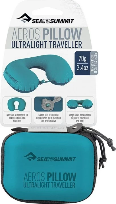 Jastëk udhëtimi SEA TO SUMMIT Aeros Ultralight Traveller, Turquoise