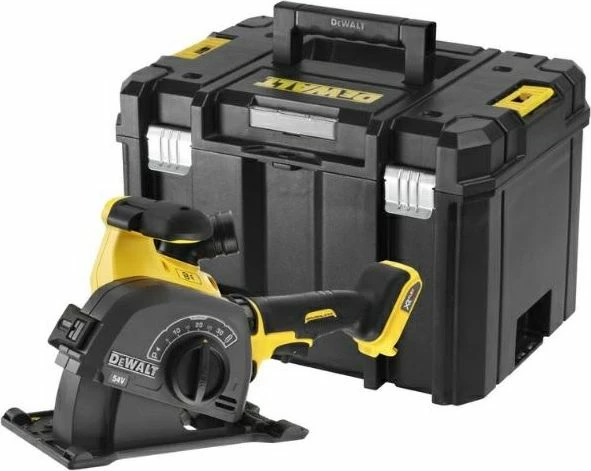 Prerëse kanalesh muri Dewalt DCG200NT 125 mm 54V, set me 2 disqe diamant + kuti TSTAK, pa bateri/karikues