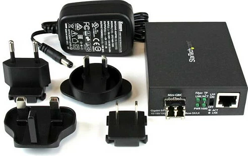 Konvertues media fiber Gigabit StarTech MCM1110MMLC, RJ45 në LC multimode 850nm, 1000Mbps, 550m, i zi
