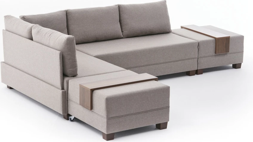 Kënd-sofë krevati Fly, kënd majtas, ngjyrë krem