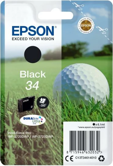 Kartush bojë, Epson, 34 (C13T34614010), DURABrite Ultra 6.1 ml, e zezë