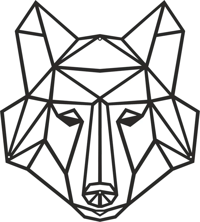 Dekor muri Wolfo, metal i zi, 40x1.5x40cm