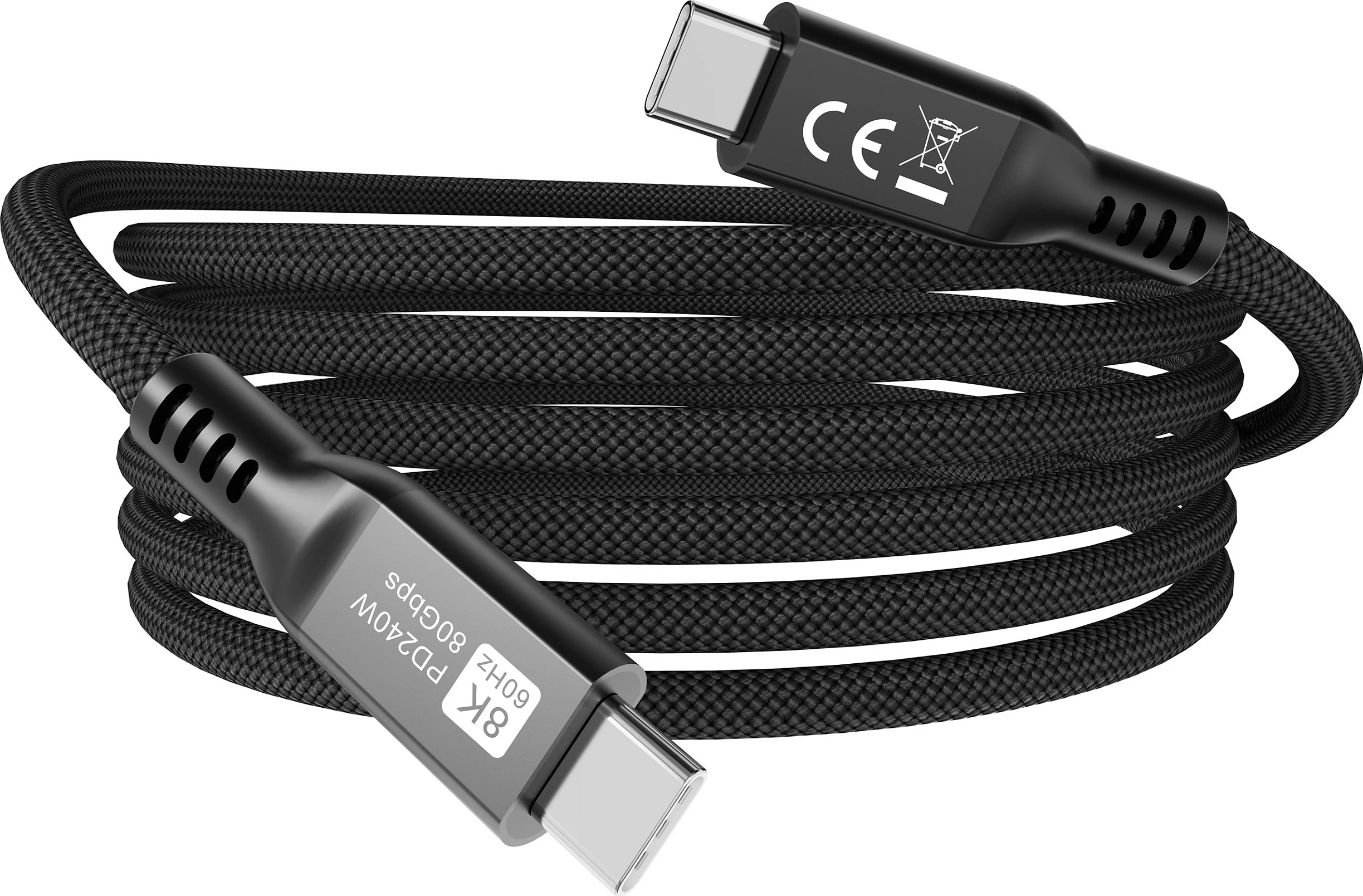 Kabllo USB-C EQUIP 128442, USB4 80Gbps, PD 240W, 2m, 8K/60Hz, e zezë