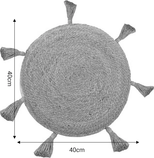 Jastëk pufi Elefon Inart, pëlhurë natyrale-ecru, D40x7.5cm