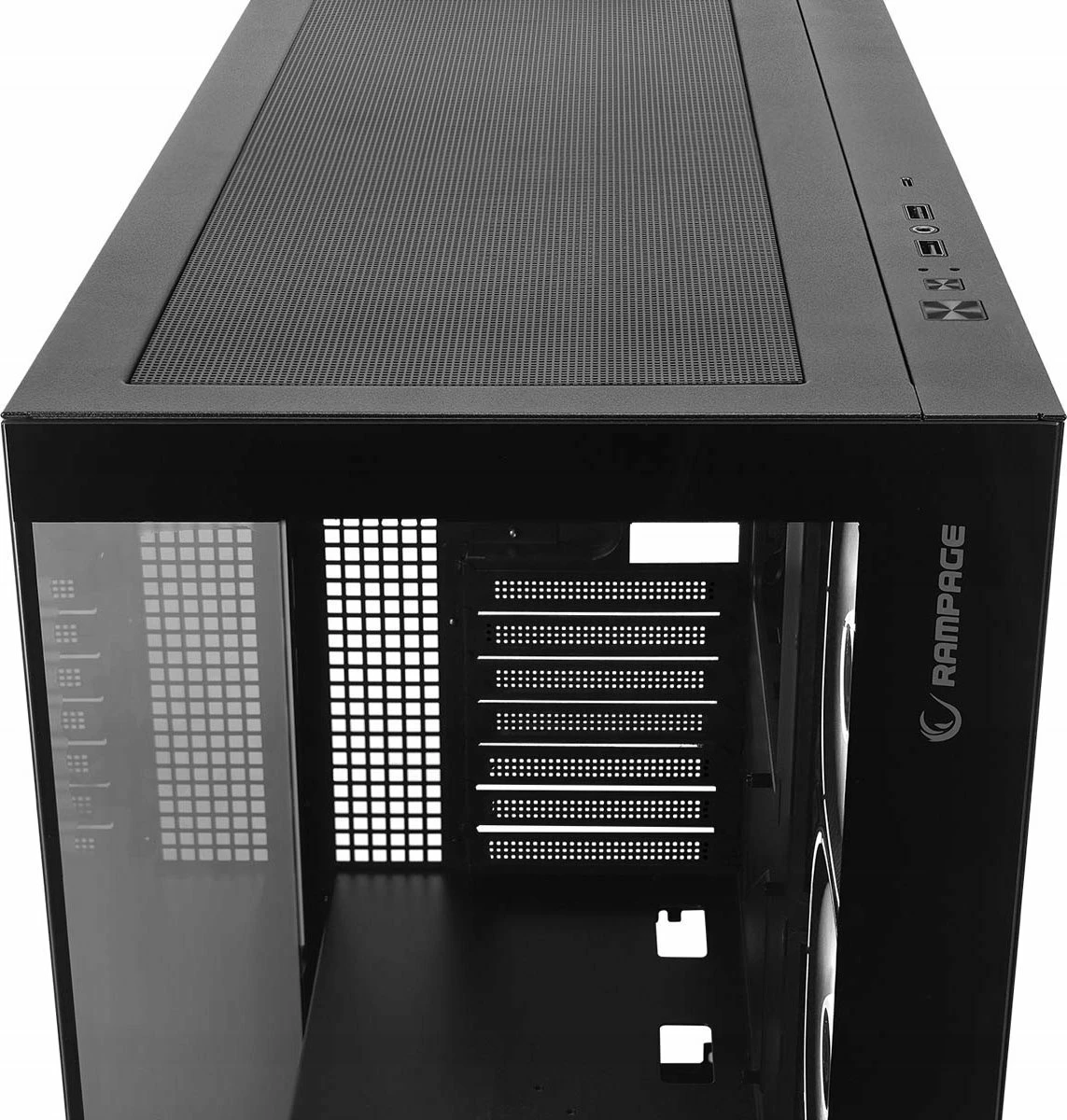 Kasë Rampage Hydra V1 Midi Tower ARGB 4x ventilator, USB-C, e zezë
