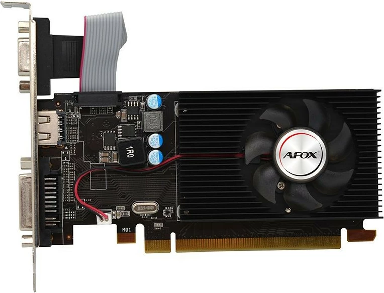 Kartelë grafike AFOX Radeon HD 5450 AF5450-2048D3L5 2GB DDR3 64-bit PCIe 2.0, DVI/HDMI/VGA, low-profile, me ventilator, e zezë
