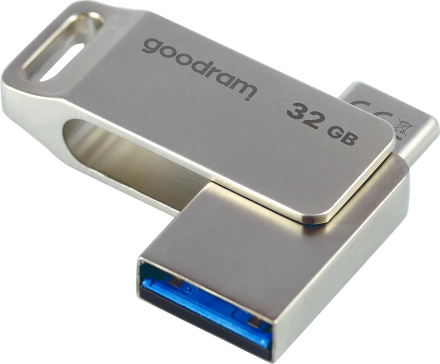 USB flash drive Goodram ODA3, 32GB, USB 3.2, USB-A/USB-C, Argjend