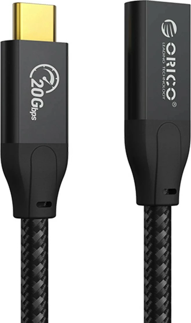 Kabëll zgjatues USB-C Orico 3.2, 20Gbps, 4K, 100W, 1m, zi