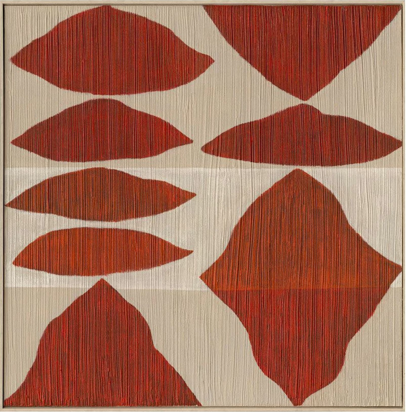 Pikturë dekorative SHAYE TERRA, kanavacë, ngjyrë bezhë, kafe e kuqërremtë, dru natyral, 100x100x5 cm