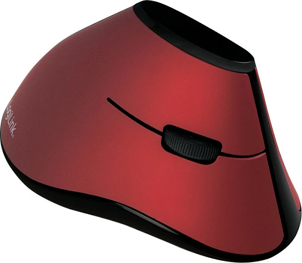Maus LogiLink vertikal ergonomik 2.4G, 5 butona, bordeaux e kuqe