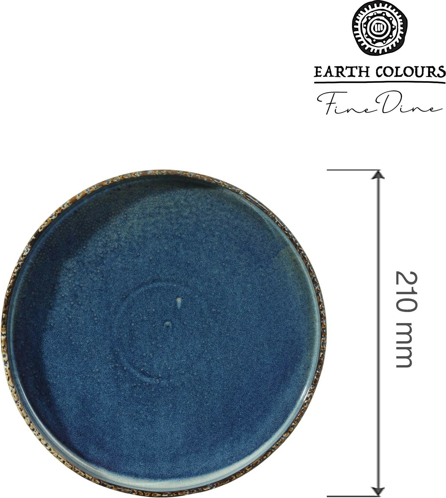 Pjatë e sheshtë Fine Dine Eminence Ø210mm, porcelan, blu, set 3 copë