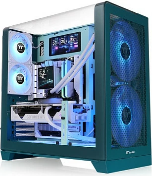 Kasë Thermaltake View 390 Air, Midi Tower, Tempered Glass, RGB, Transformative Teal