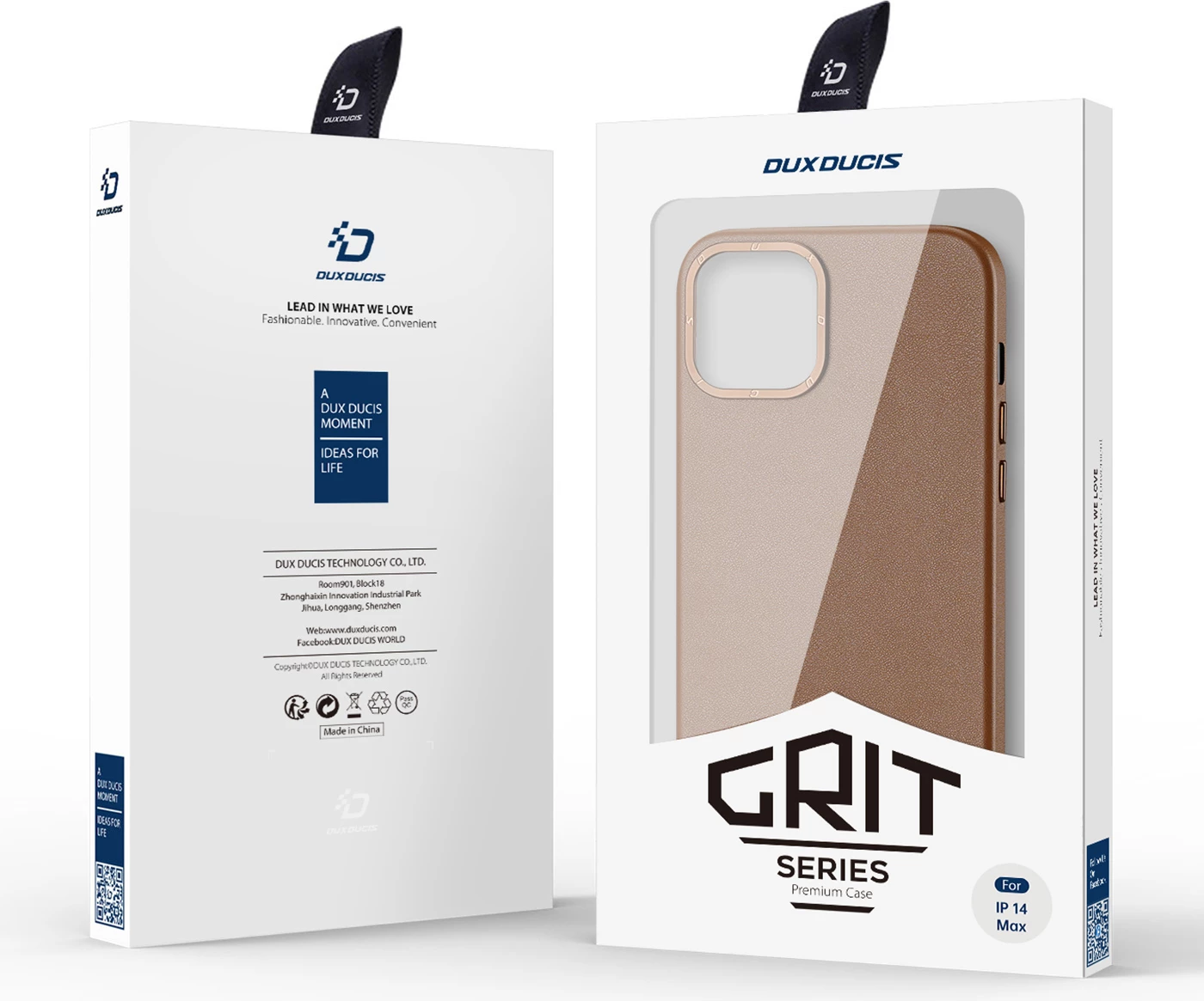 Mbështjellës Dux Ducis Grit për iPhone 14 Plus, lëkurë ekologjike, MagSafe, Kafe