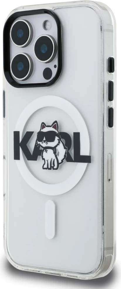 Mbështjellës MagSafe Karl Lagerfeld IML Choupette Head Sketch për iPhone 16 Pro Max, hardcase TPU/PC, transparent, në kuti