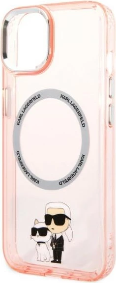 Mbështjellës Karl Lagerfeld KLHMP14MHNKCIP për iPhone 14 Plus 6.7", MagSafe, rozë