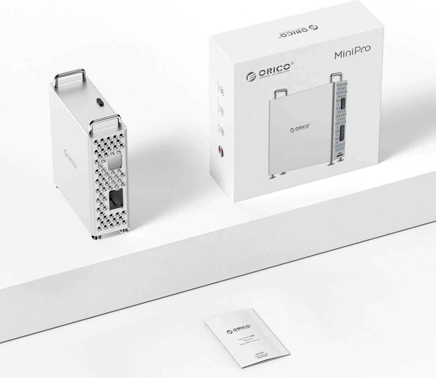 Kasë Orico MS10-SV-EP për Mac Mini M4, alumin, argjendtë