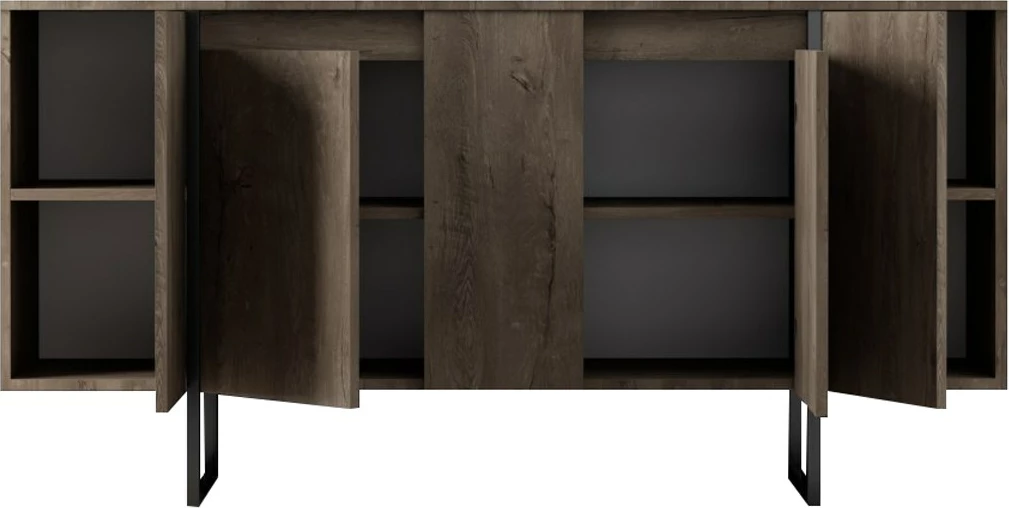 Konsolë Hanah Home Luxe, ngjyrë arre dhe e zezë