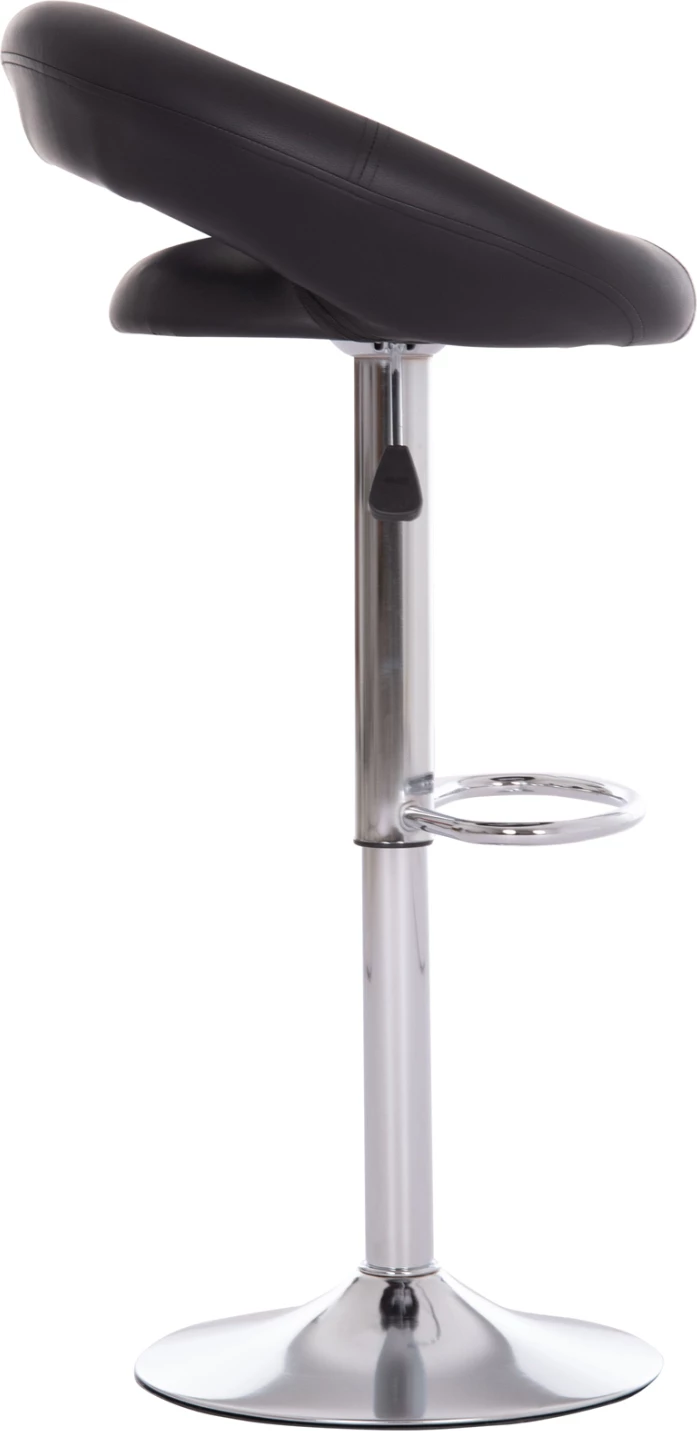 Karrige për bar REA, rrotulluese, lëkurë PU e zezë, me sustë, 54x47x96cm, set prej 2 copësh