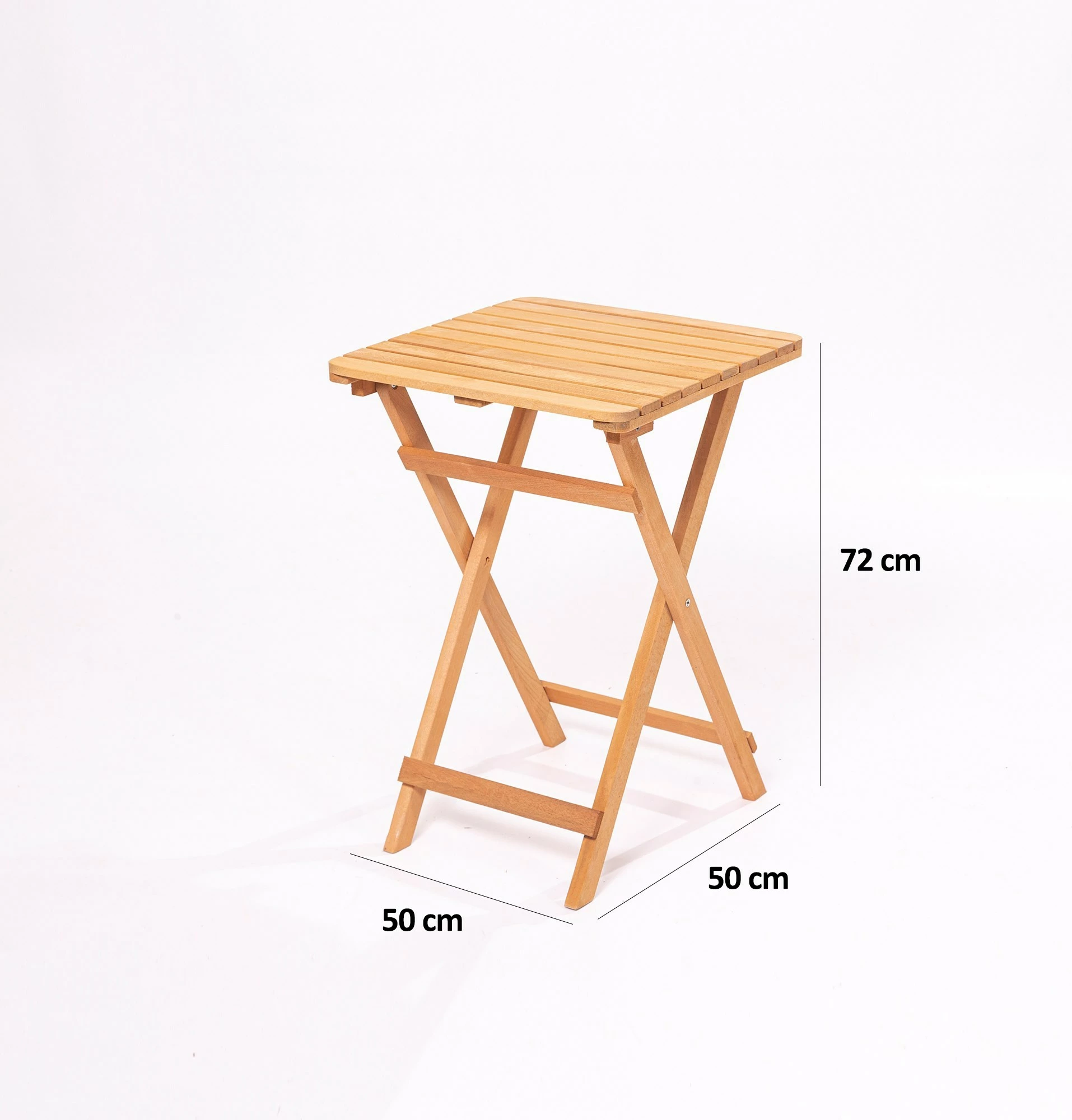 Set tavolinë me karrige për terasë, 3 pjesë, dru ahu, natyrale/krem, Hanah Home My001A