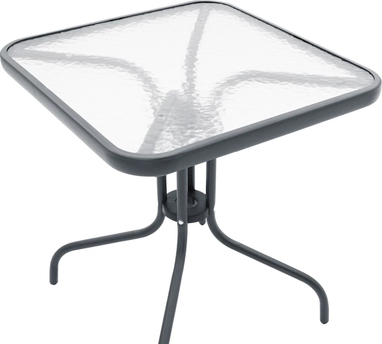 Tavolinë me karrige Watson-Confidence set prej 3 copash metal ngjyrë qymyr 70x70x70cm