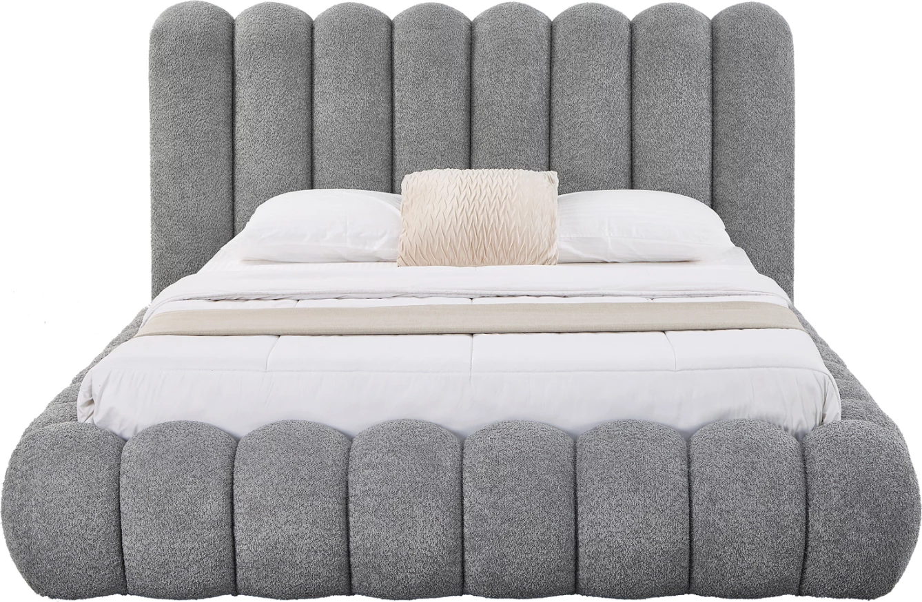 Krevat dopio me hapësirë për depo, BUBBLE CD727.01, stof CHENILLE gri, dyshek 160x200cm