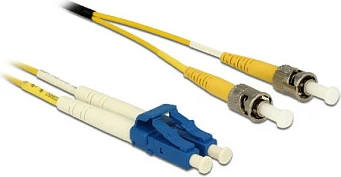 Kabllo fiber optike DeLOCK 84691, OS2, 5m, 2x LC - 2x ST, e verdhë