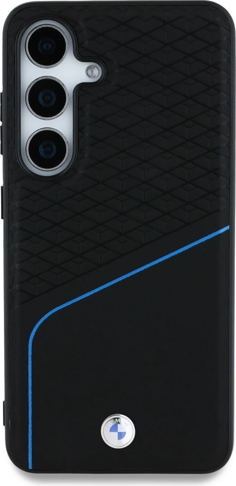 Mbështjellës BMW Leather Textured and Smooth MagSafe për Samsung Galaxy S25, i zi