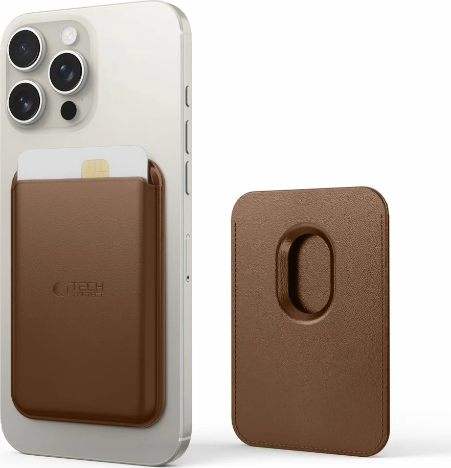 Mbajtës kartelash Tech-Protect MagWallet me MagSafe, kafe