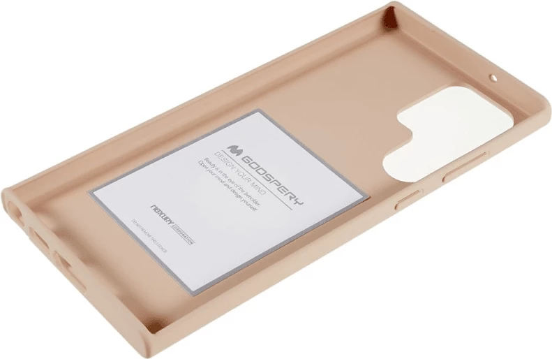 Mbështjellës Goospery Soft Feeling Silicone për Samsung Galaxy S23 Ultra 5G, bezhë