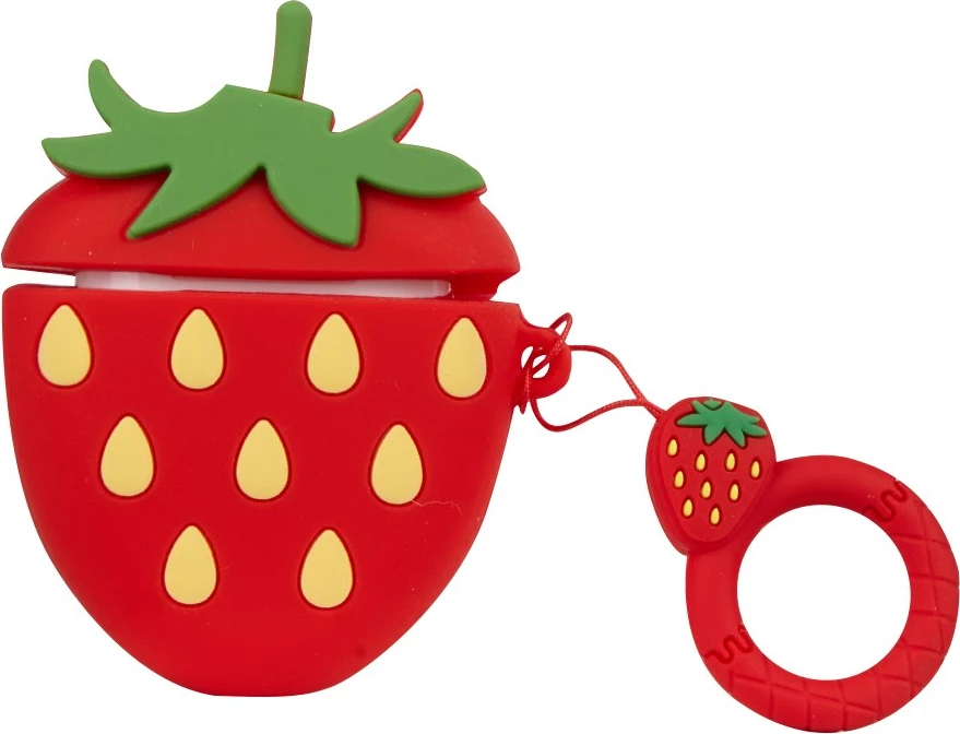 Kutí për AirPods, formë luleshtrydhe, ngjyrë e kuqe, RPD01ARPDRDCRT