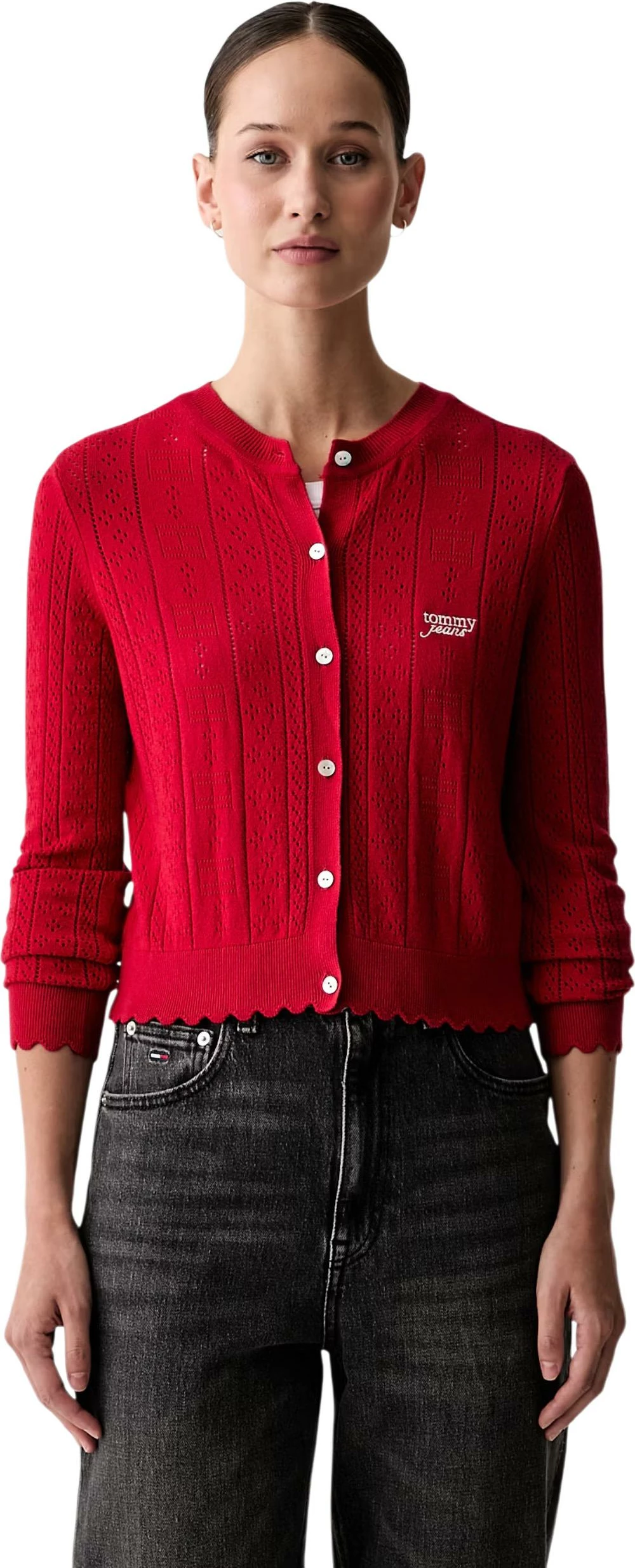 Xhemper për femra Tommy Hilfiger Jeans DW0DW22931, e kuqe [Madhësia: M]