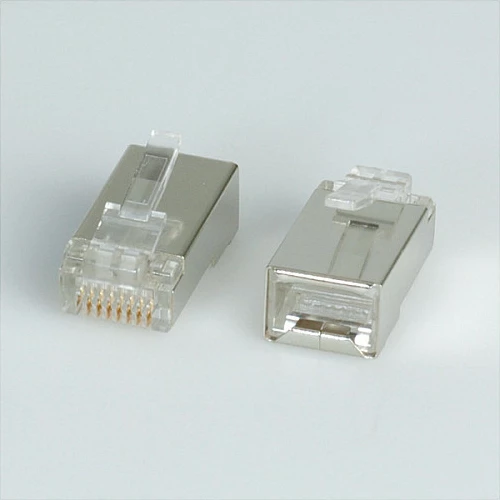 Konektor RJ-45 ROLINE Cat.5e 8P8C, shielded, 10 copë, argjendtë
