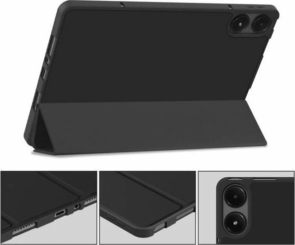 Mbështjellës tableti flip case Tech-Protect SmartCase Pen THP2896 për Xiaomi Redmi Pad Pro 12.1, me vend për stylus dhe funksion wake/sleep, i zi