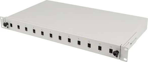 Kasë patch panel LANBERG 12XSC Simplex / 12XLC Duplex, Rack 19'' 1U, gri