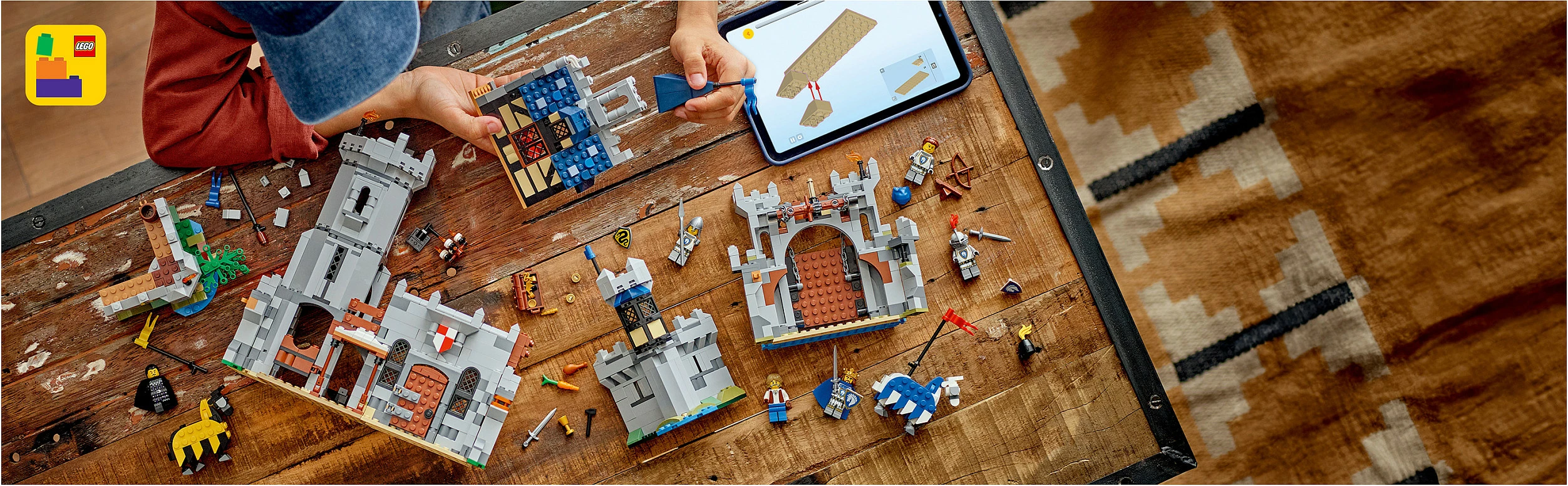 Set LEGO Creator 3in1 Medieval Horse Knight Castle 31168, 1371 copë, multikolor