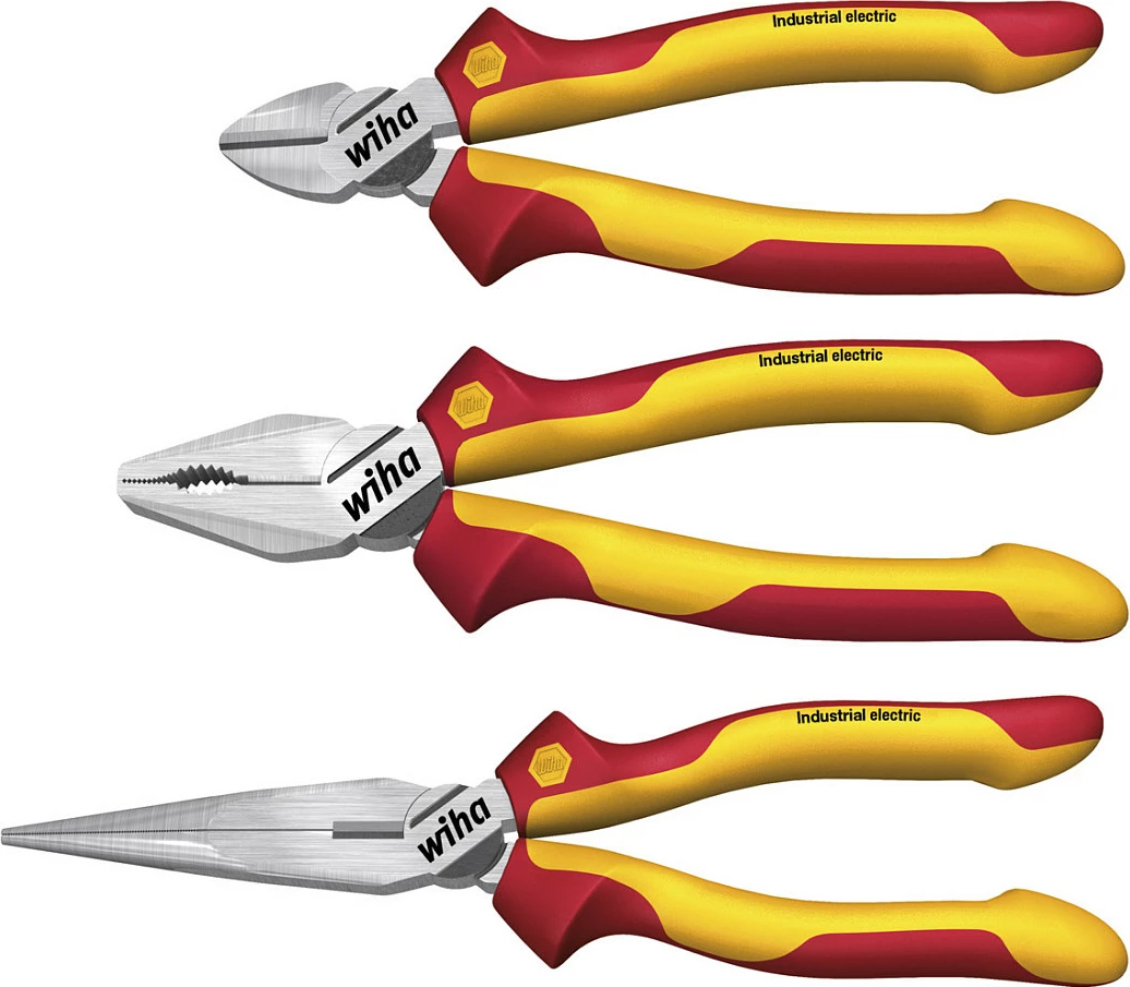 Set pincash Wiha Z 99 0 09 001, 3 copë, doreza të izoluara, kuqe/verdhe