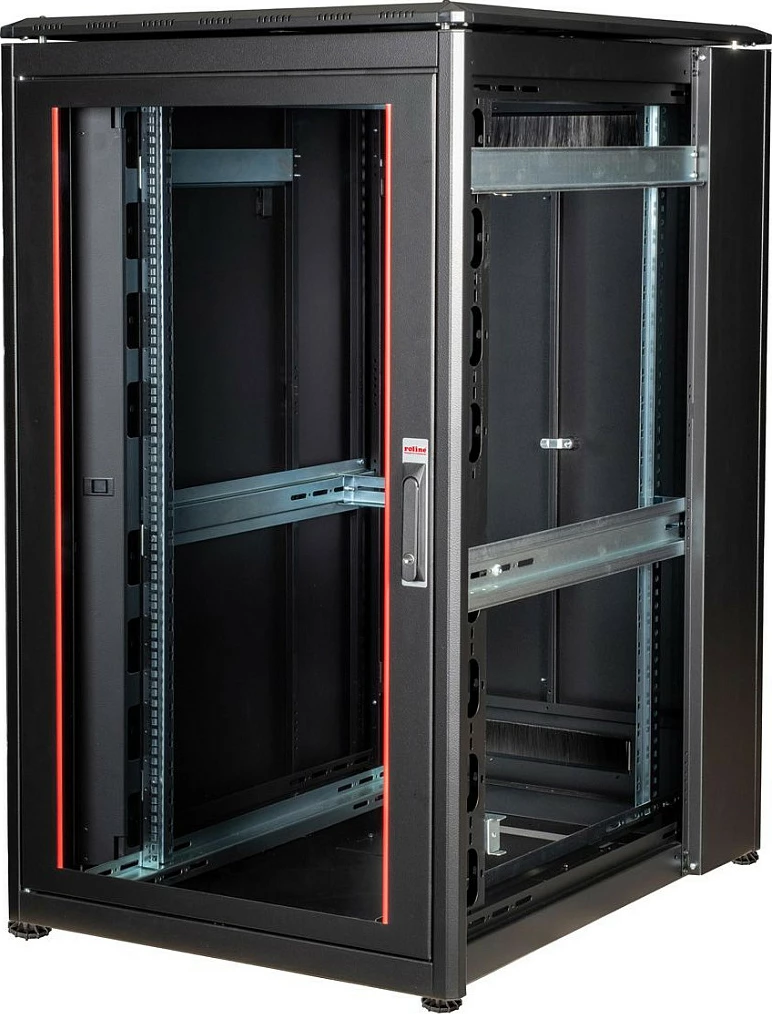 Kabinet rrjeti ROLINE Pro 26U 19", 800x1000 mm, derë xhami, freestanding, i zi
