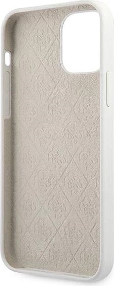 Mbështjellës Guess Silicone Vintage Gold Logo për iPhone 12 mini 5.4\", hardcase, i bardhë