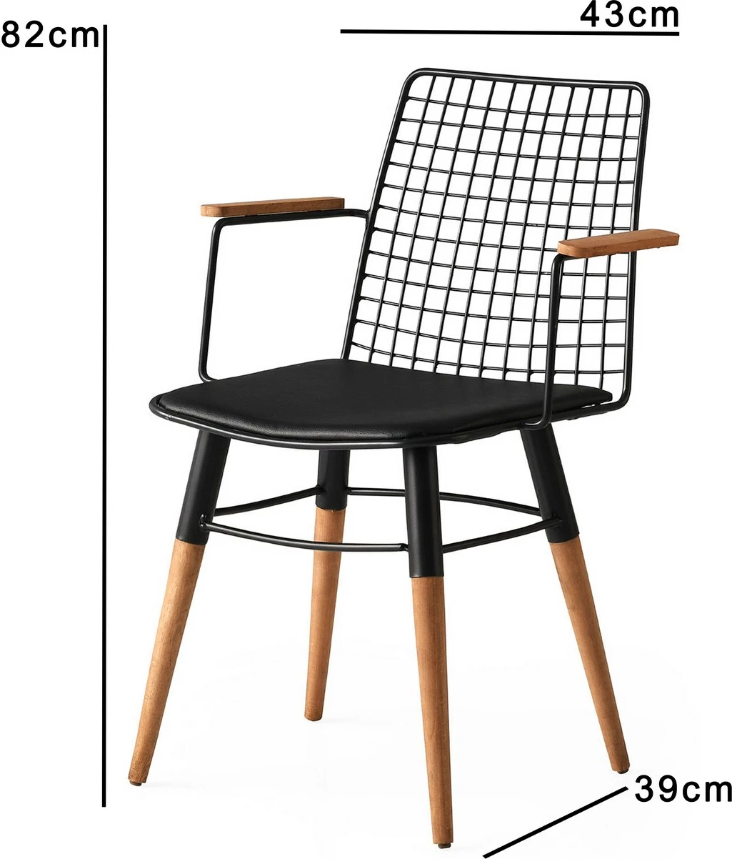 Set karrigash (2 copë), Skye Decor, Trend 270 V2, ngjyrë e zezë dhe arre