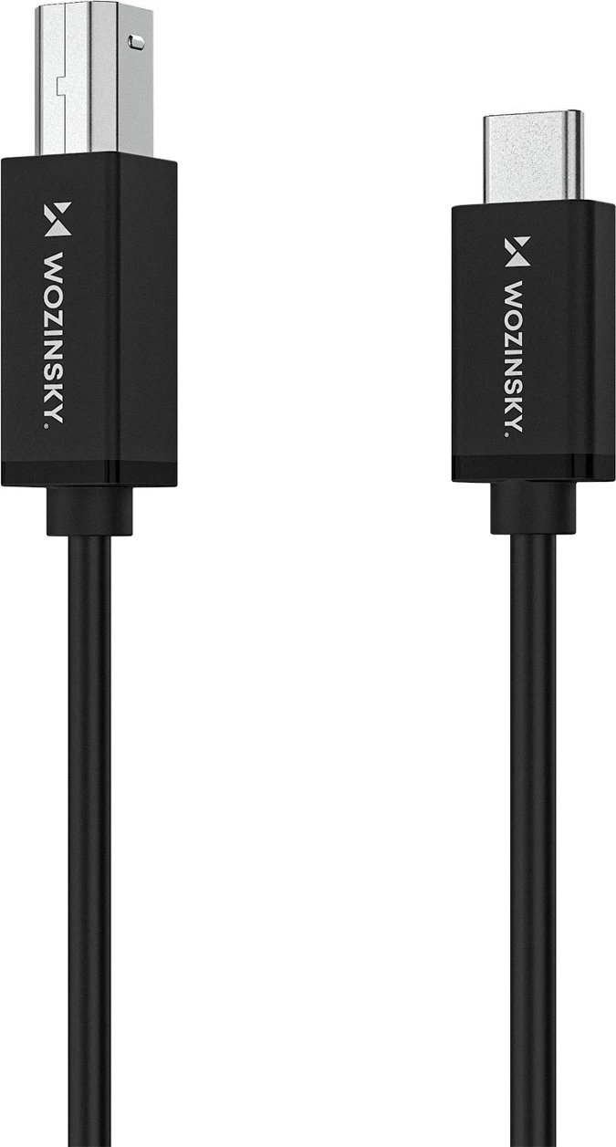 Kabllo, Wozinsky, WKDDY2S, USB‑C në USB‑B, 2 m, USB 2.0 480 Mb/s, e zezë