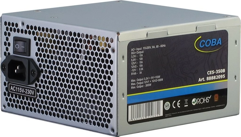Furnizues energjie Inter-Tech Coba CES-350B, 350W, ATX, 80 PLUS Bronze, argjendtë