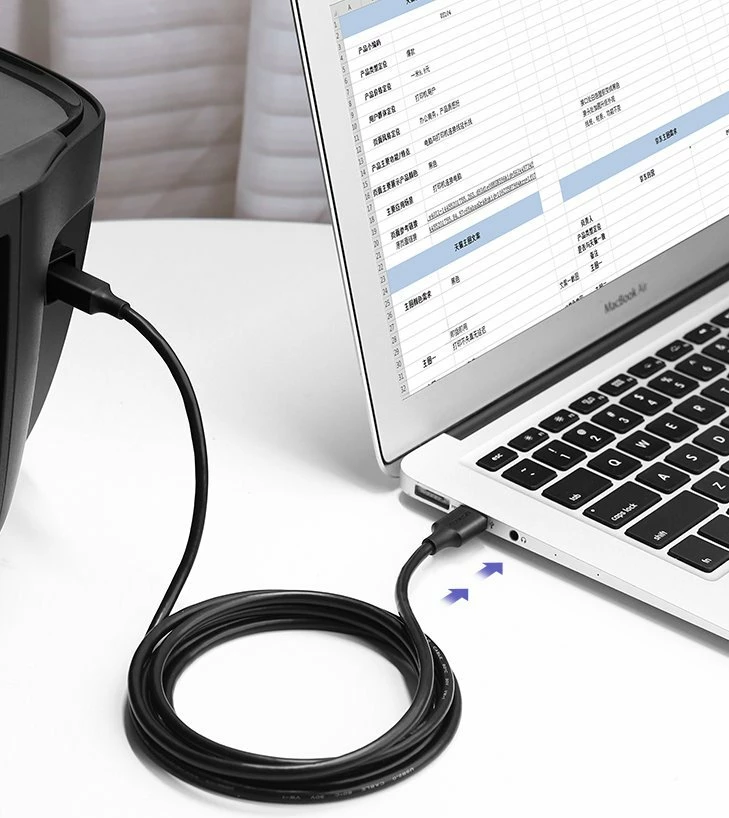 Kabllo printeri Ugreen USB-B në USB-A, 1.5m, e zezë