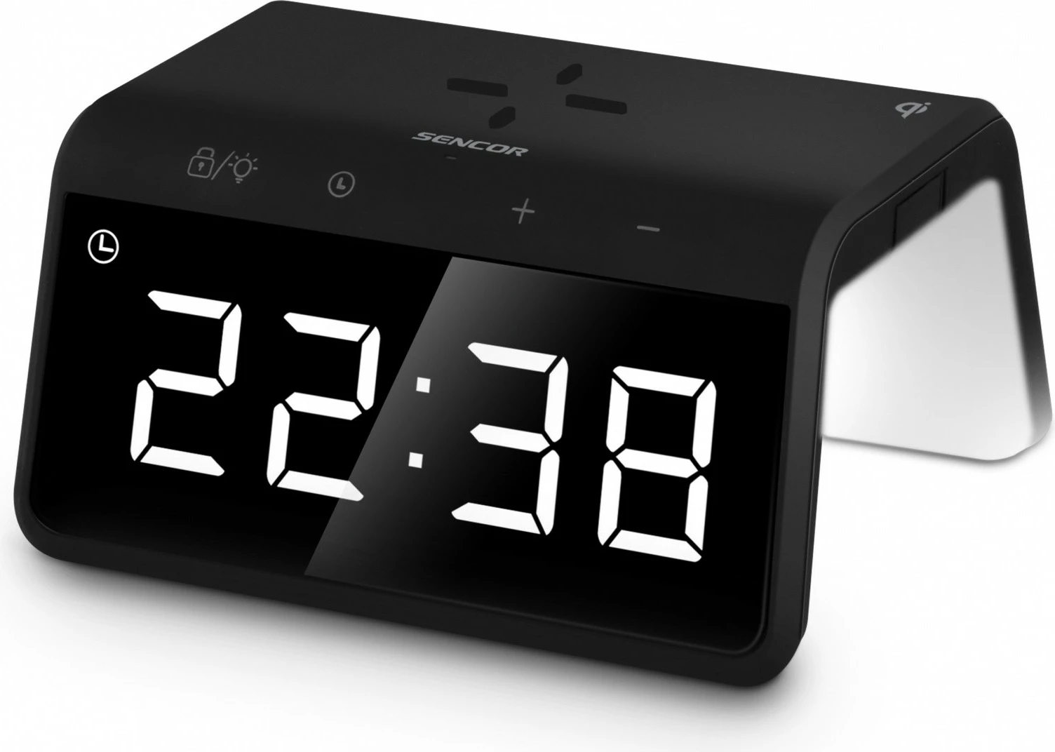 Orë dixhitale alarmi Sencor SDC 7900Qi me karikues wireless, E zezë