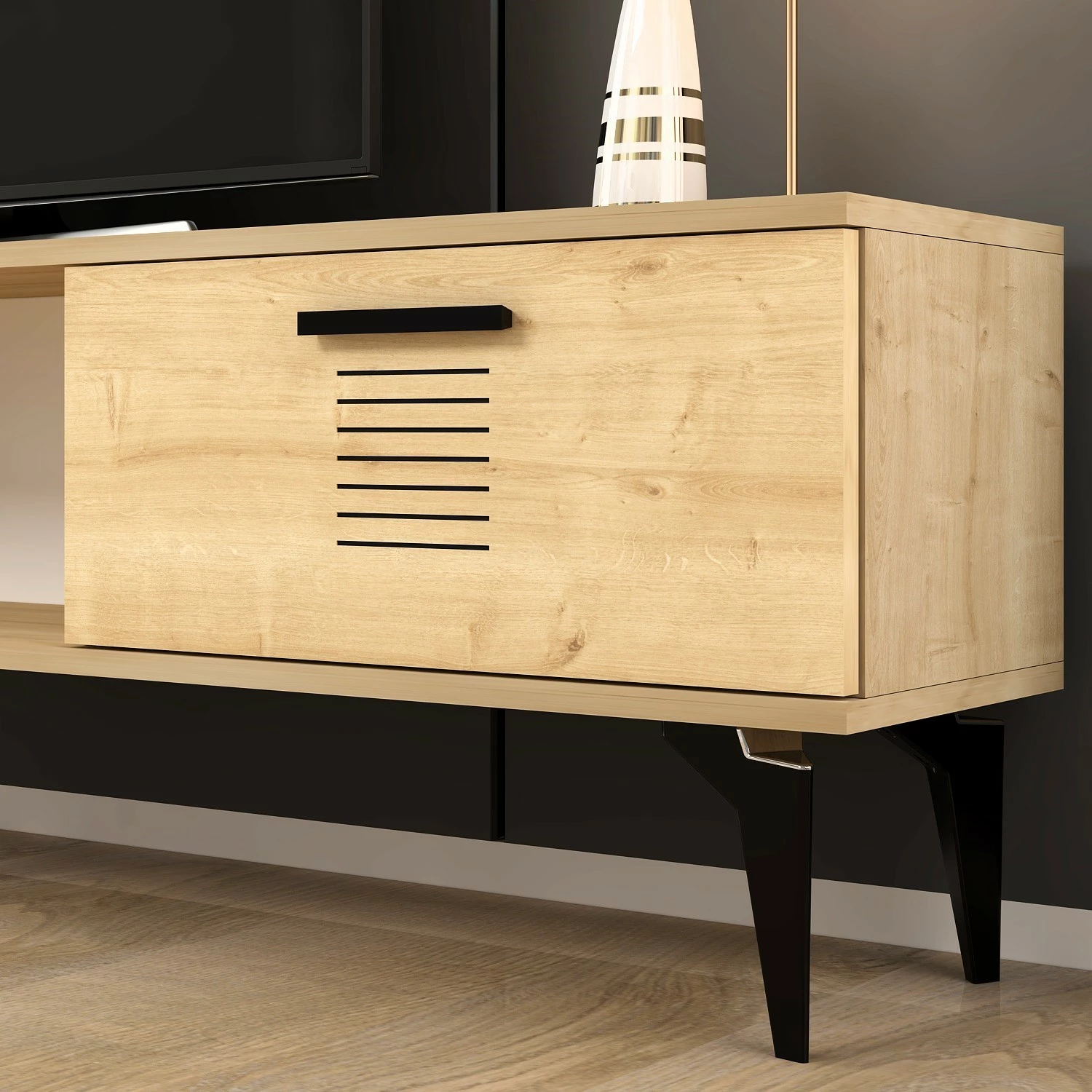 Komodë TV Hanah Home, Asimo, ngjyrë lisi Sapphire Oak