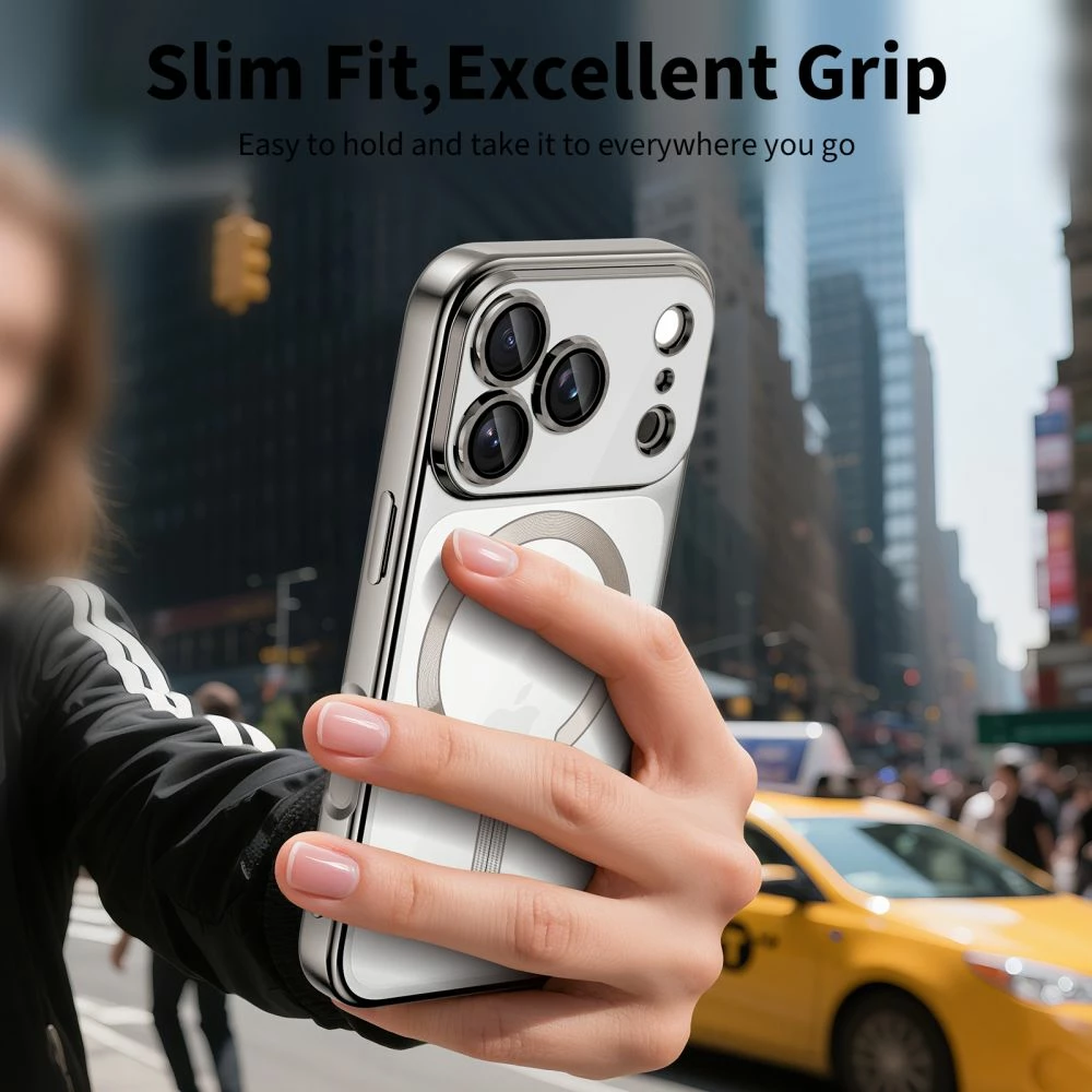 Mbështjellës Tech-Protect MagFlex për iPhone 17 Pro, MagSafe, mbrojtje lente, transparent/silver, 1 copë